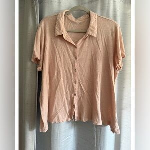 Eileen Fisher Light Peach Button-Down Shirt